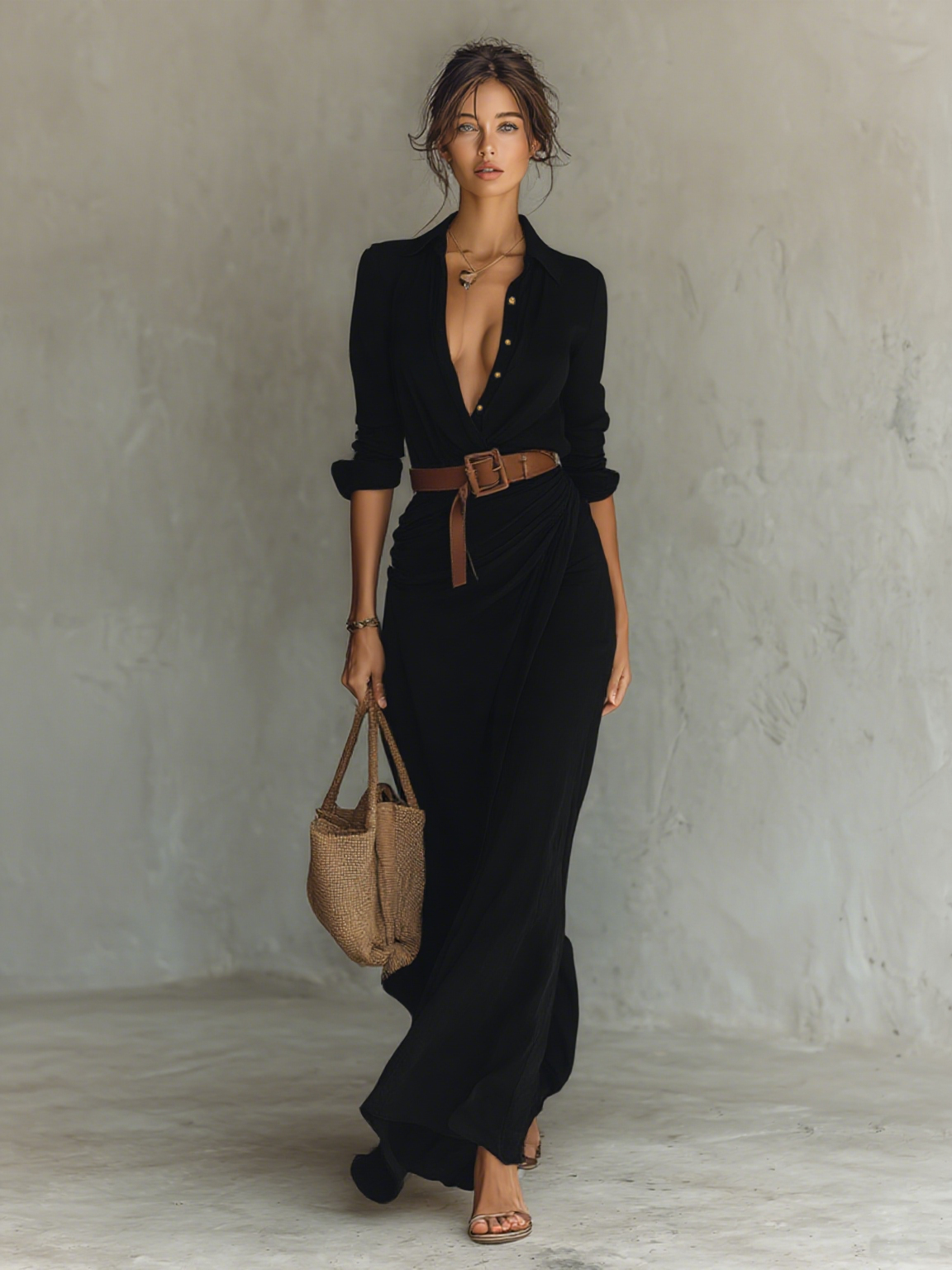Victorie | Vestido Longo Fluido Elegante que Valoriza a Silhueta