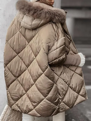 Annette - Conjunto de inverno com capuz e estampado de diamantes