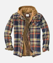 Alain – Casaco xadrez com patchwork para homem