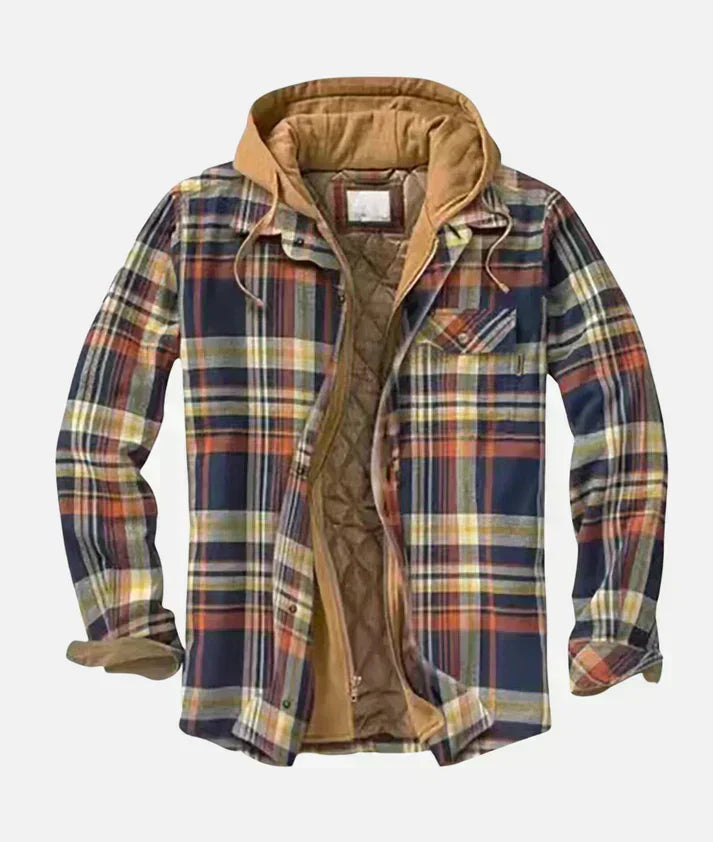 Alain – Casaco xadrez com patchwork para homem
