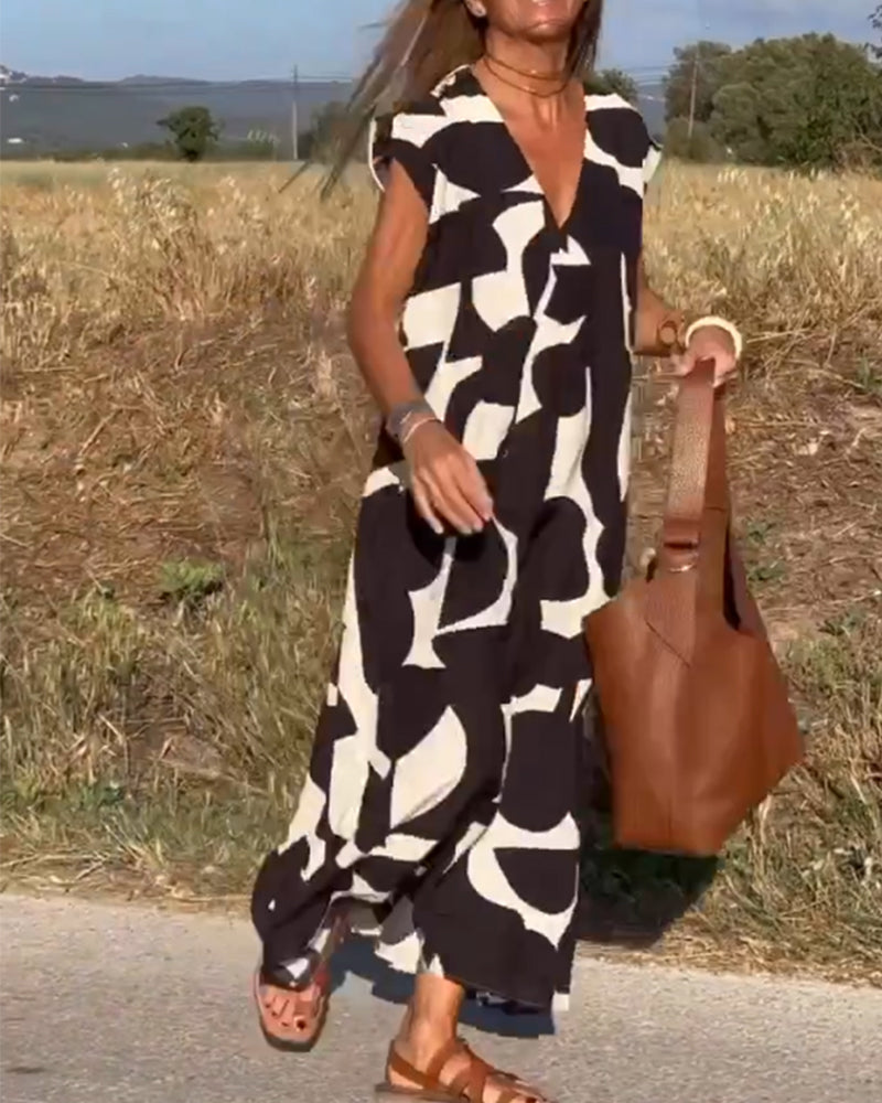 Ellen | Vestido estampado com decote em V para Mulher
