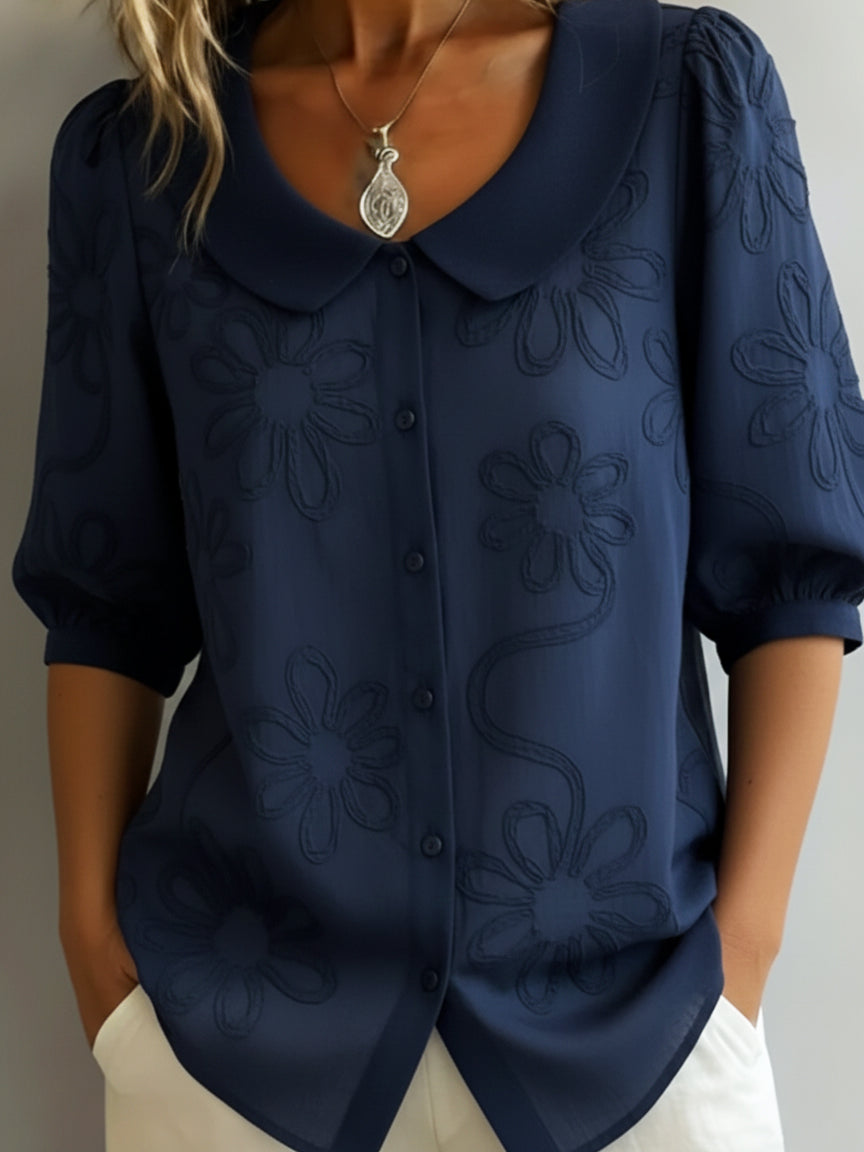 Aurélie — Blusa leve floral elegância natural para Mulher