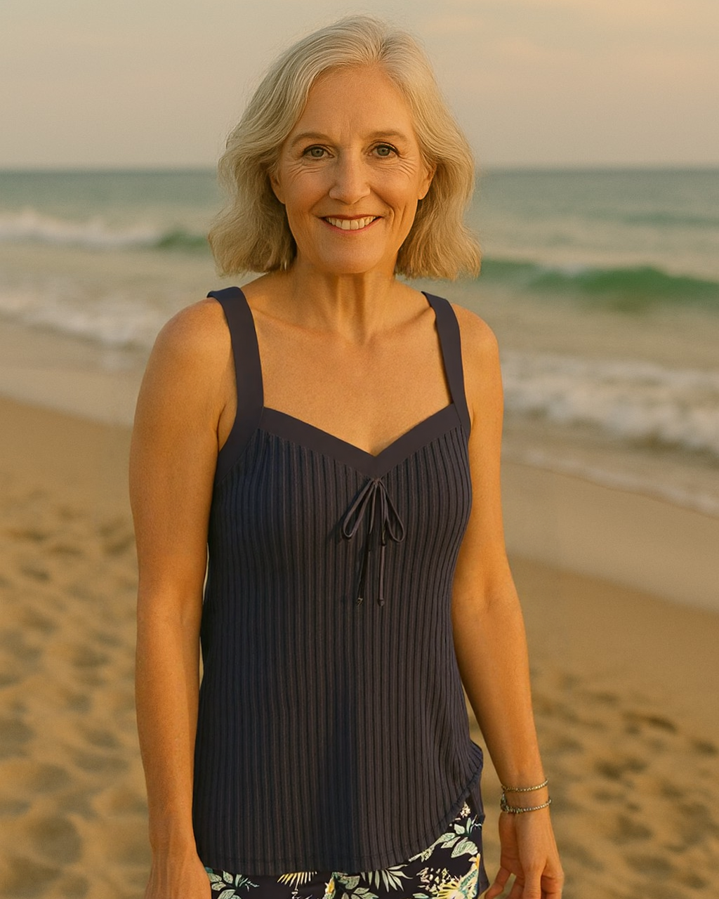 Paula - Conjunto de praia às riscas