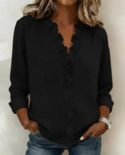 Indie · Blusa de Mulher com volantes e decote em V