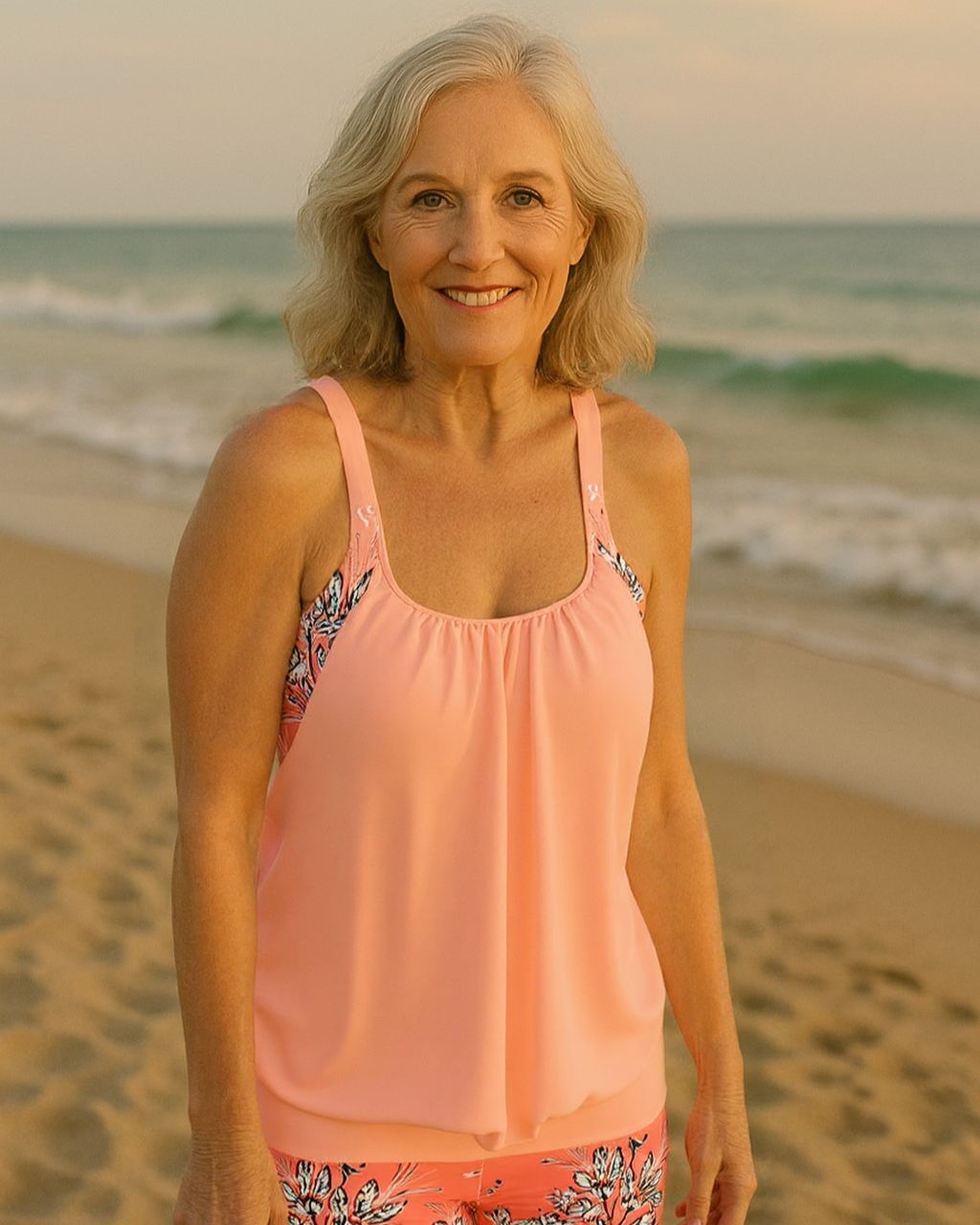 Filipa - Tankini clássico com estampado floral