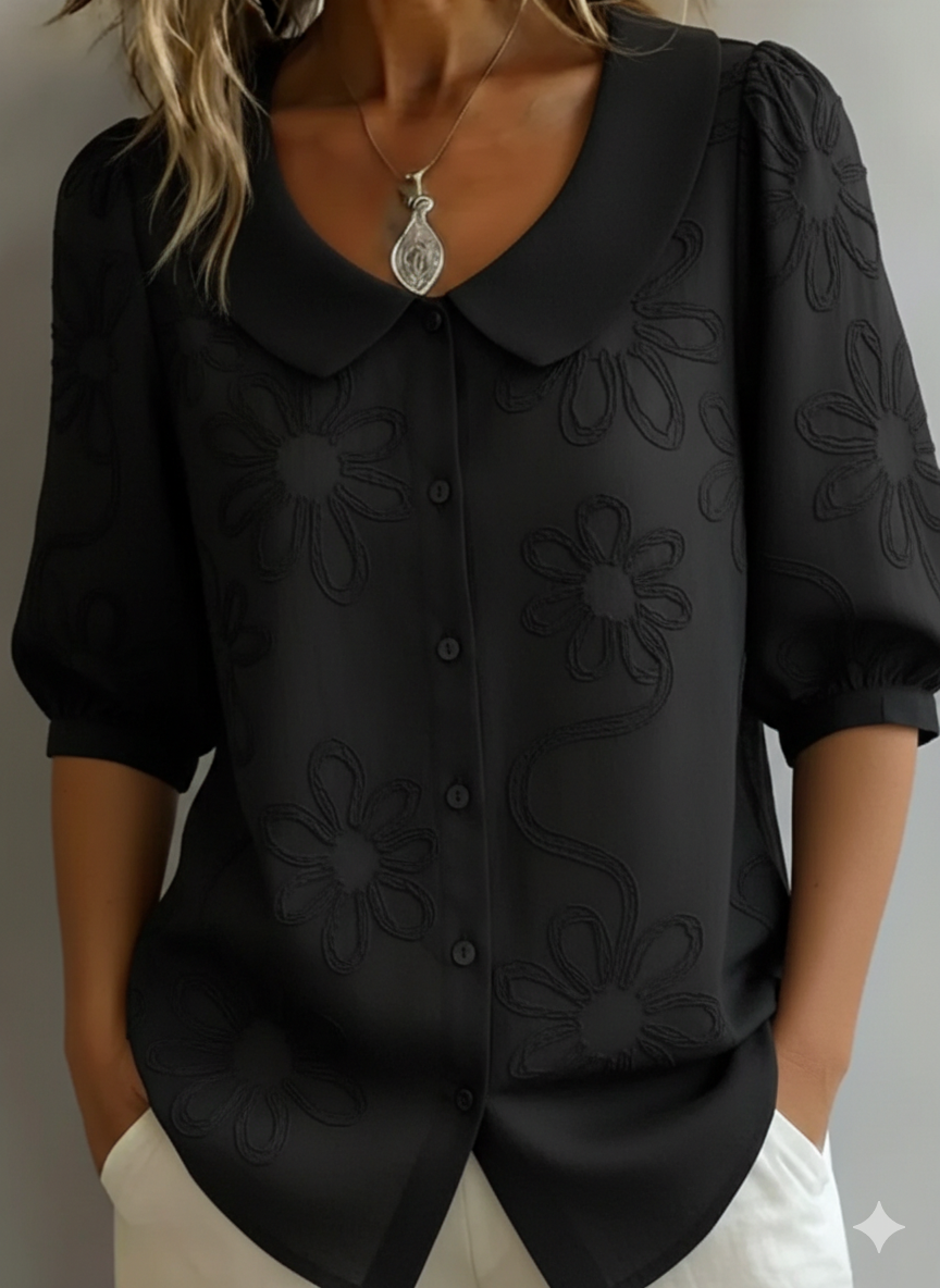 Aurélie — Blusa leve floral elegância natural para Mulher