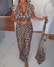 Nathalie | Vestido Midi Leopardo para Mulher