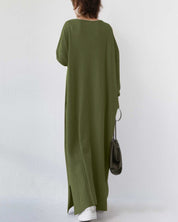 Sofia| Vestido longo de inverno elegante para mulheres com mangas compridas
