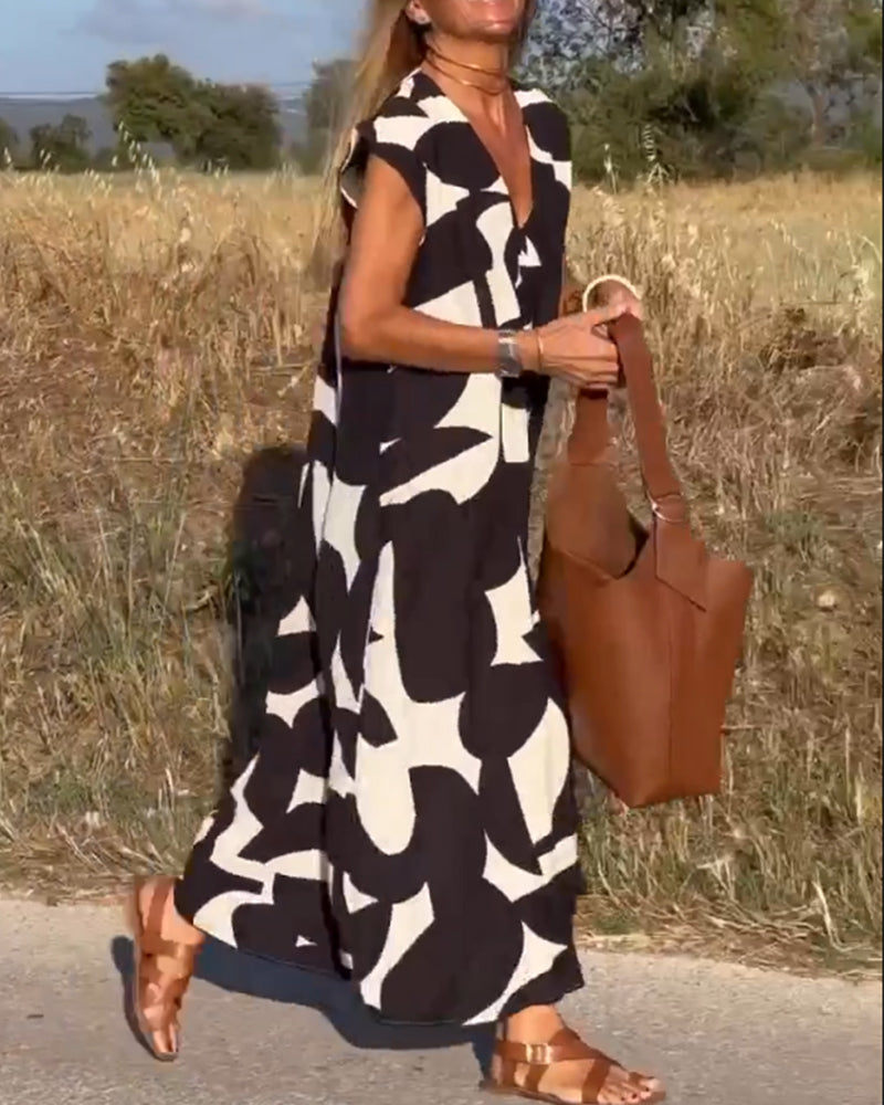 Ellen | Vestido estampado com decote em V para Mulher