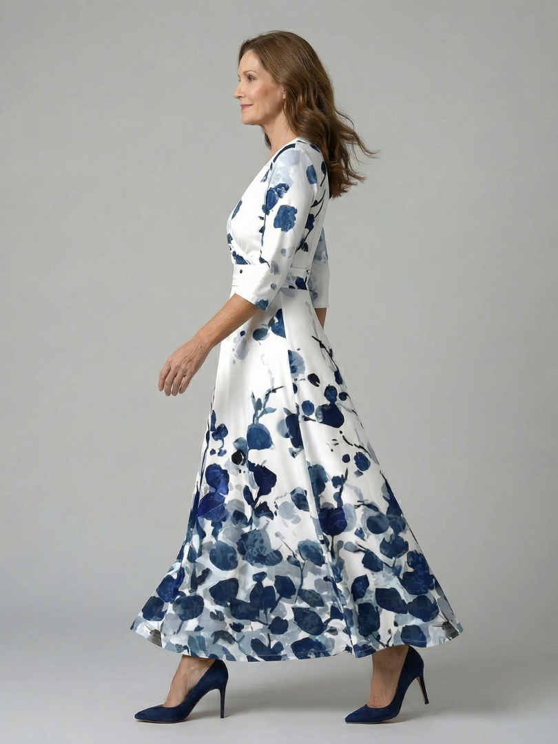 Andrea - Vestido Midi com Decote Cruzado