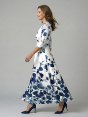 Andrea - Vestido Midi com Decote Cruzado