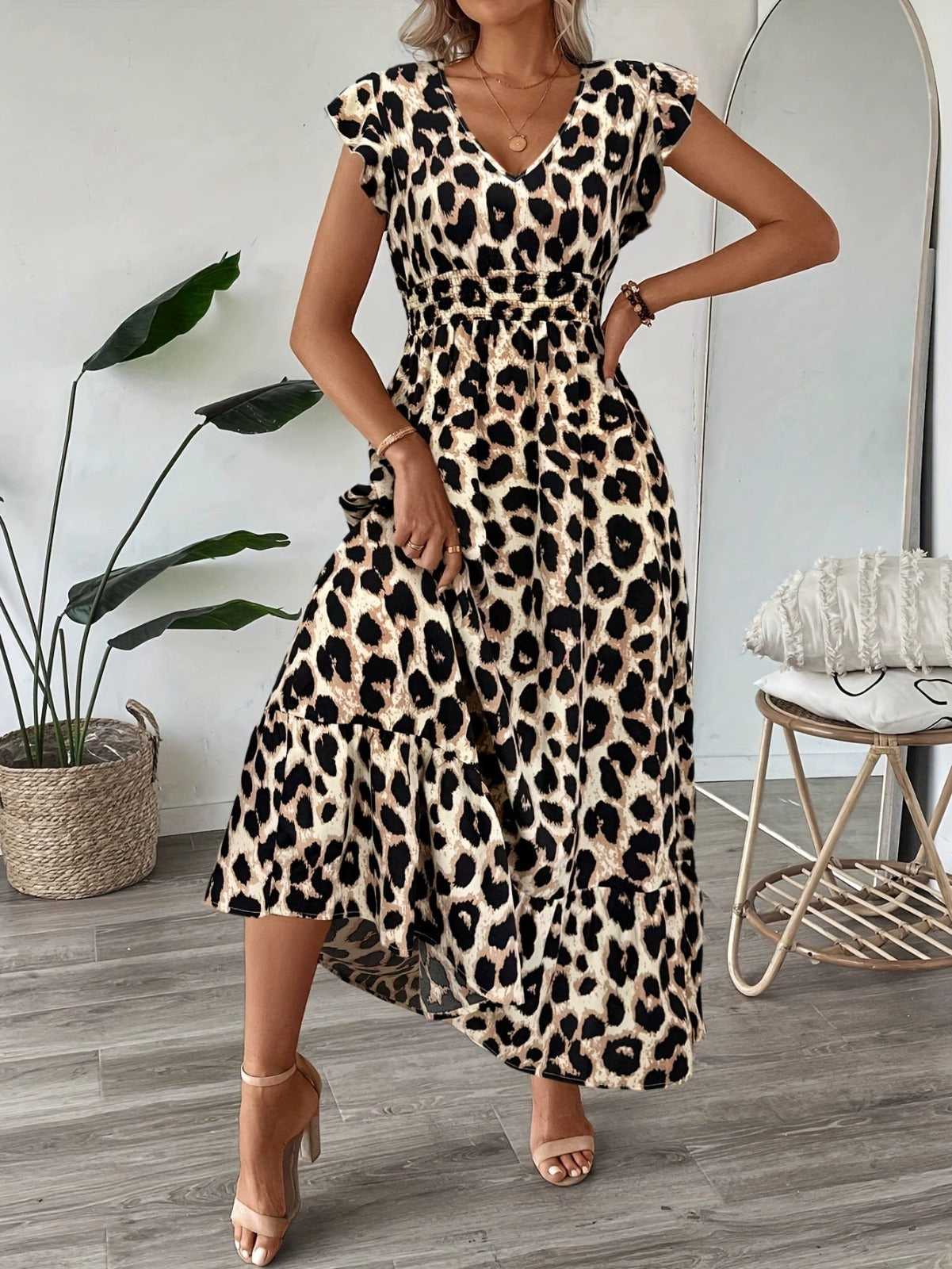 Candela - Vestido maxi barroco com decote em V para Mulher
