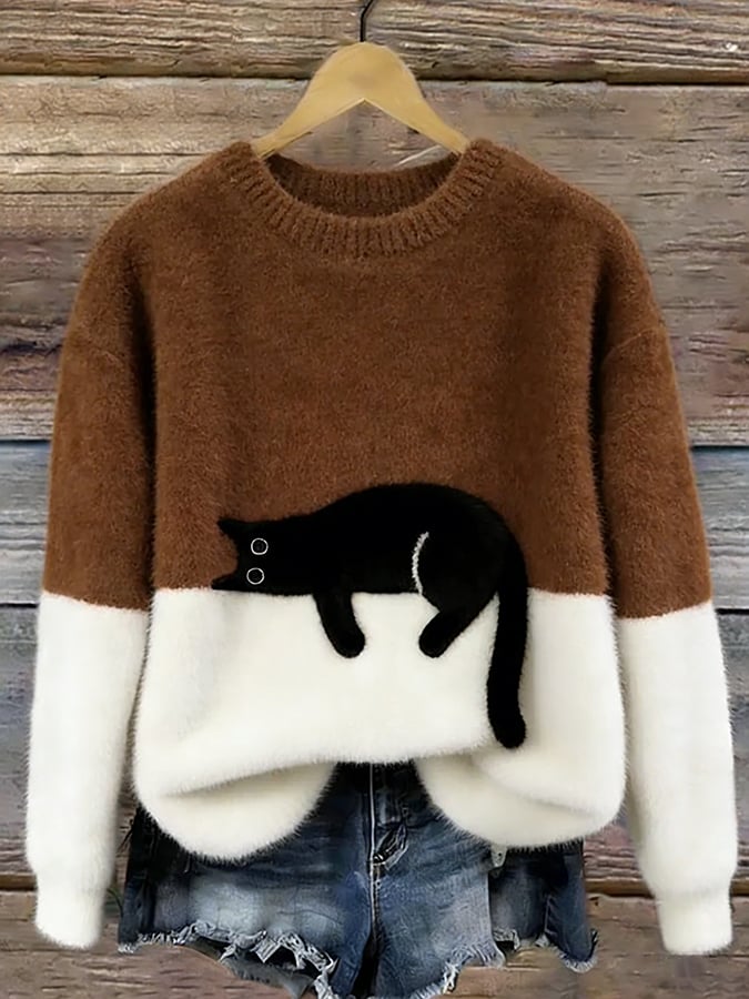 Luna | Camisola com Gráfico de Gato para Mulher