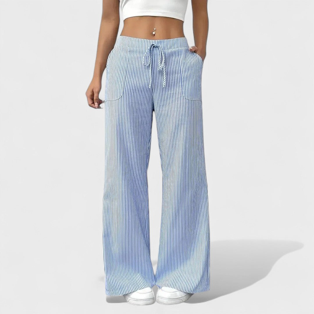 Maria - Calças largas confortáveis com detalhes elegantes