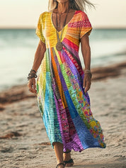 Luna | Vestido boémio com design de verão para Mulher