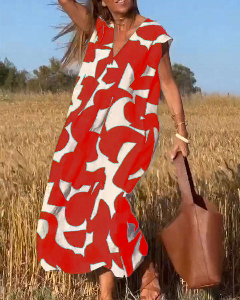 Ellen | Vestido estampado com decote em V para Mulher