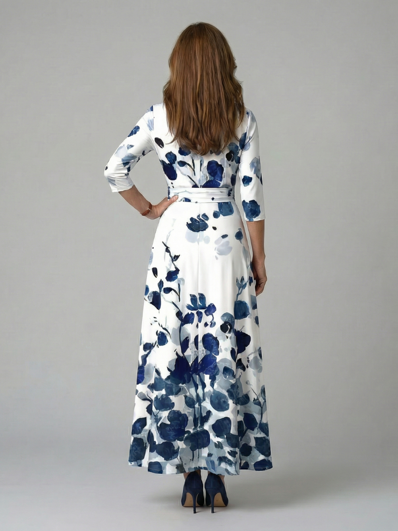 Andrea - Vestido Midi com Decote Cruzado