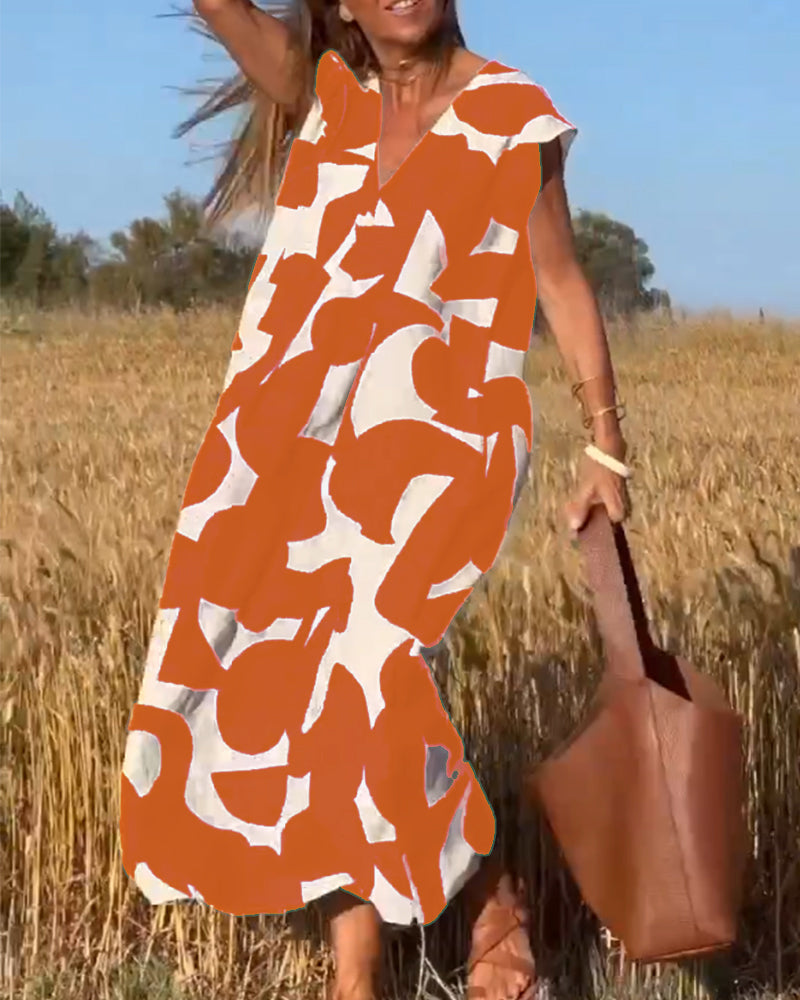 Ellen | Vestido estampado com decote em V para Mulher