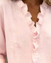 Indie · Blusa de Mulher com volantes e decote em V