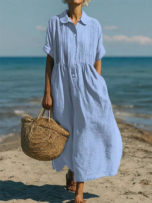 Arianne | Vestido Camisola Fluida em Algodão Elegante para Mulher