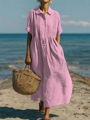 Arianne | Vestido Camisola Fluida em Algodão Elegante para Mulher