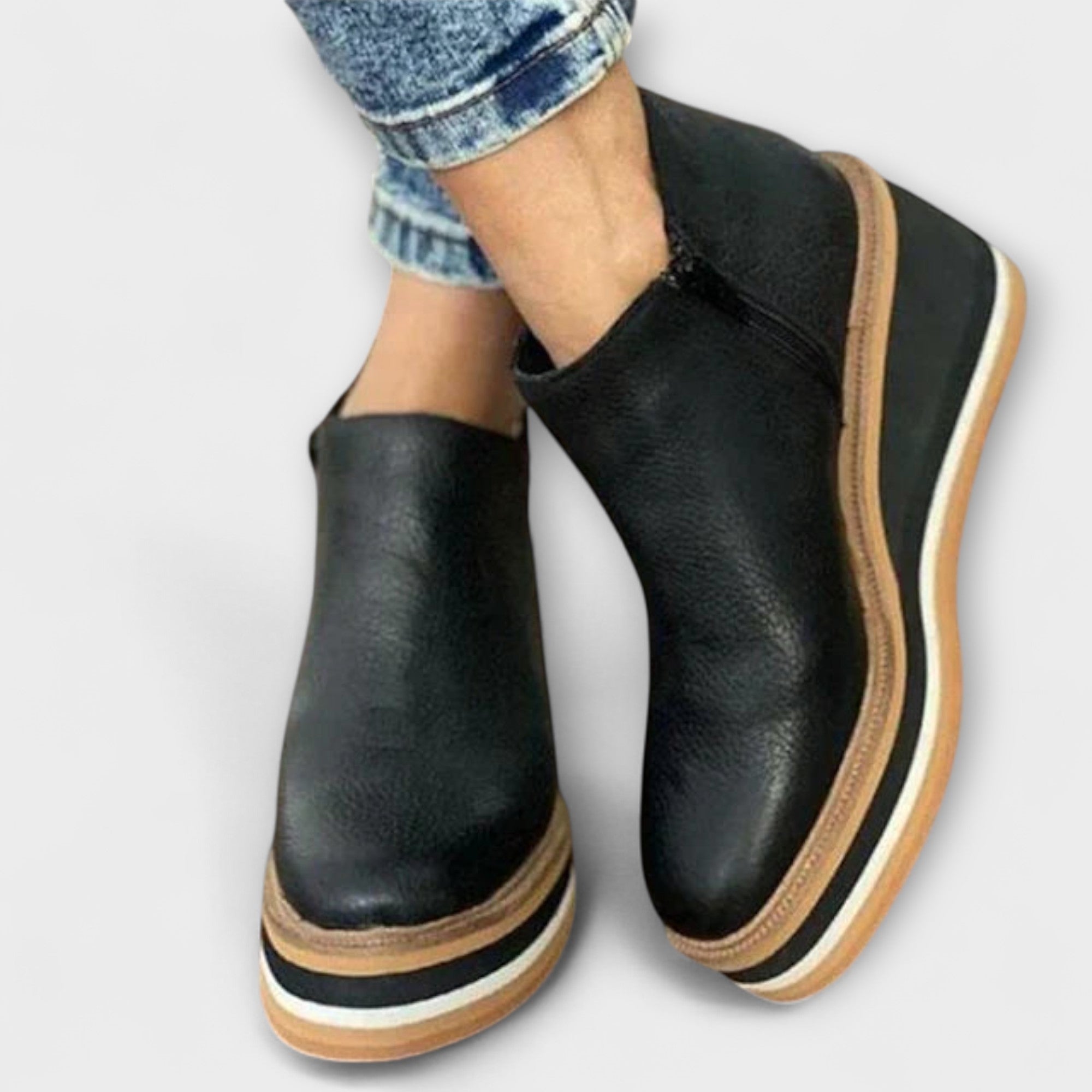 Mariana | Botas Elegantes e Confortáveis em Bege e Azul Escuro, do 35 ao 43