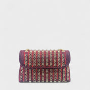 Claudia - Bolsa de ombro com corrente elegante e diamantes coloridos