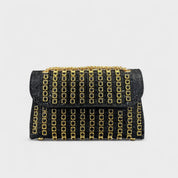 Claudia - Bolsa de ombro com corrente elegante e diamantes coloridos