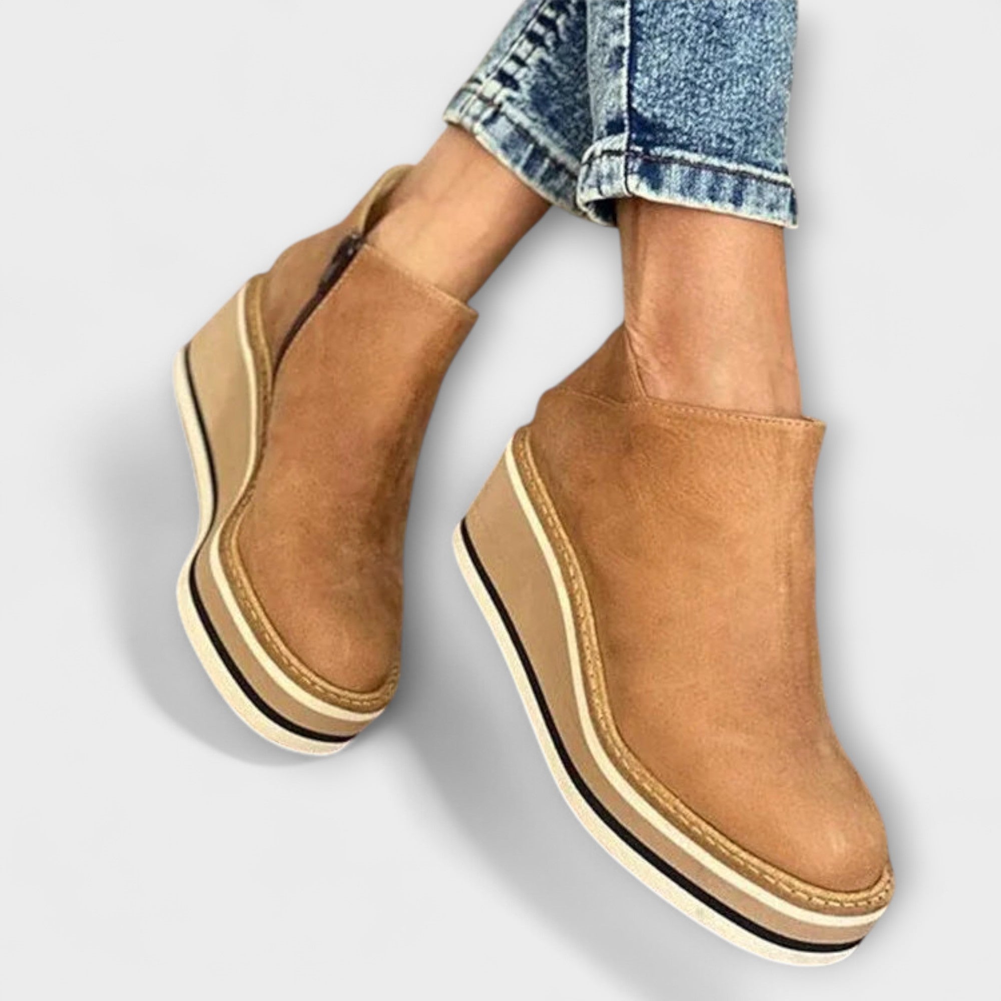 Mariana | Botas Elegantes e Confortáveis em Bege e Azul Escuro, do 35 ao 43
