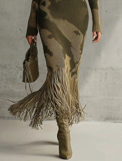 Maria - Vestido Tricot 'Camo Chic' Decote V
