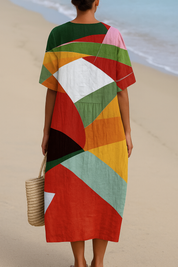 Celia - Vestido Colorido em Retalhos