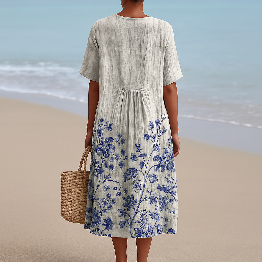 Nuria - Vestido com Estampado de Porcelana