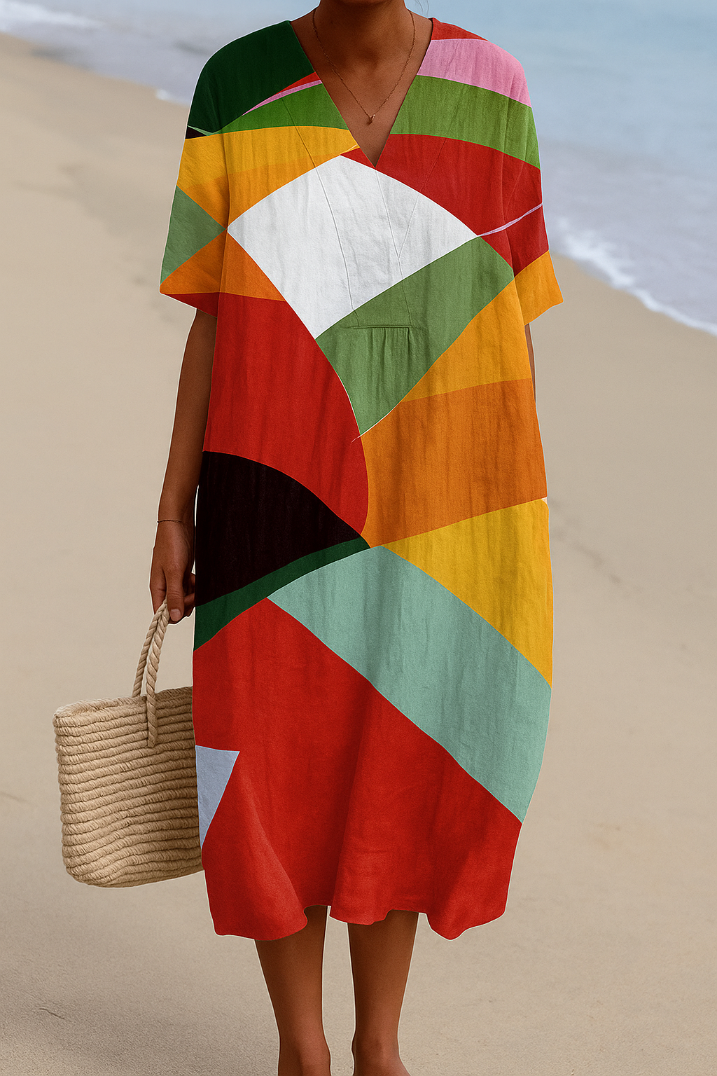 Celia - Vestido Colorido em Retalhos