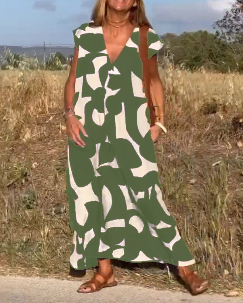 Ellen | Vestido estampado com decote em V para Mulher