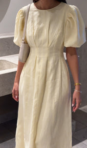 Catarina | Vestido Maxi em Linho com Mangas Abaloadas