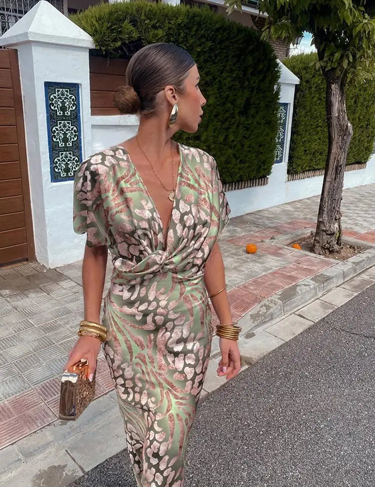 Elegant-Printed-Satin-Midi-Dress-For-Women-Chic-V-neck-Short-Sleeve-Pleated-Bodycon-Dresses-Summer.webp