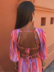 SOLA | Vestido elegante com costas abertas para Mulher