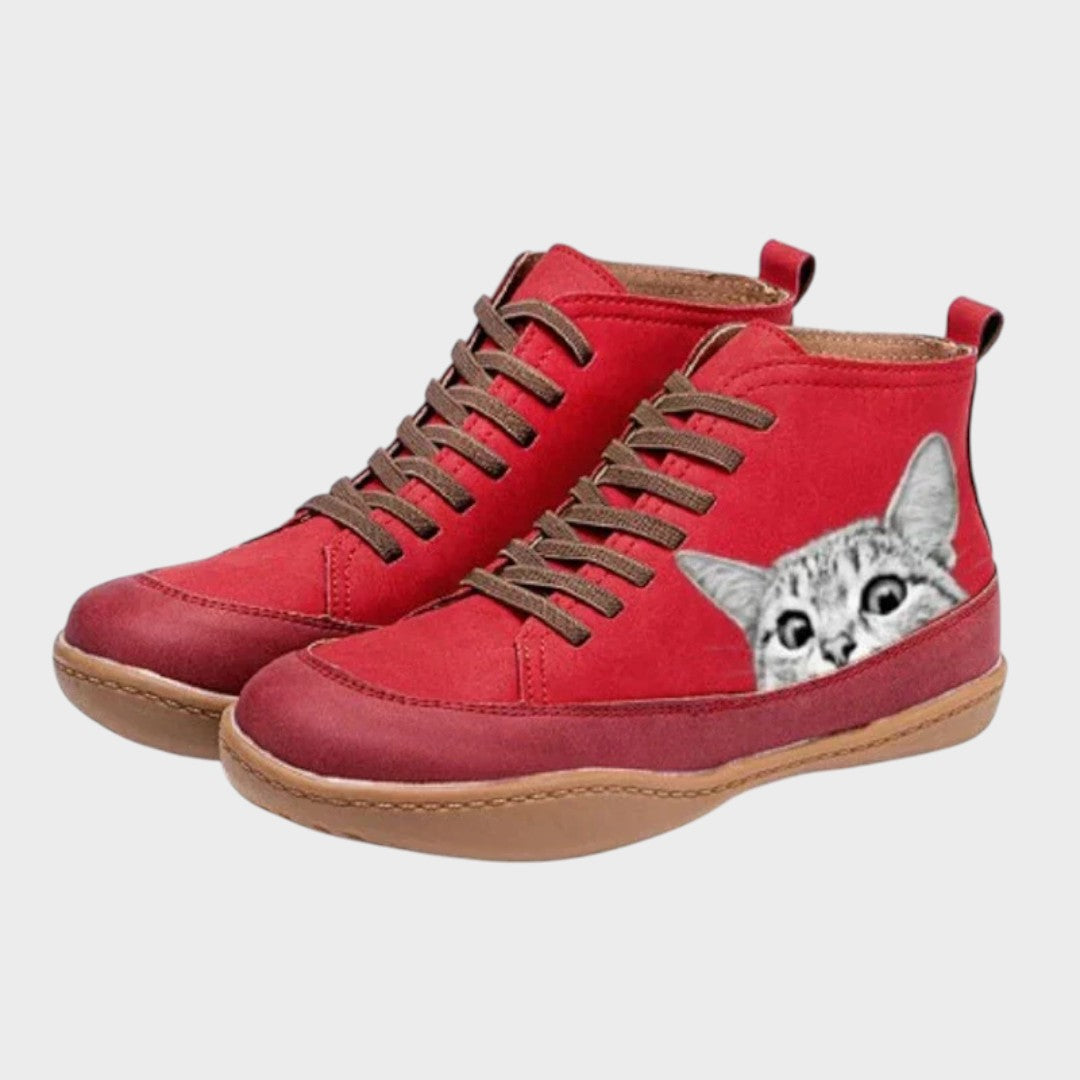 Felina | Botas de Couro com Detalhes Felinos, do 35 ao 43