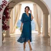 Florbela Espanca | O Vestido de Chiffon com Decote em V que Celebra a Tua Feminilidad