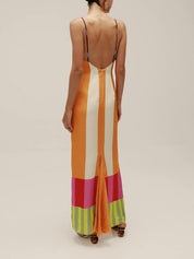 Paloma – Vestido longo listrado colorido