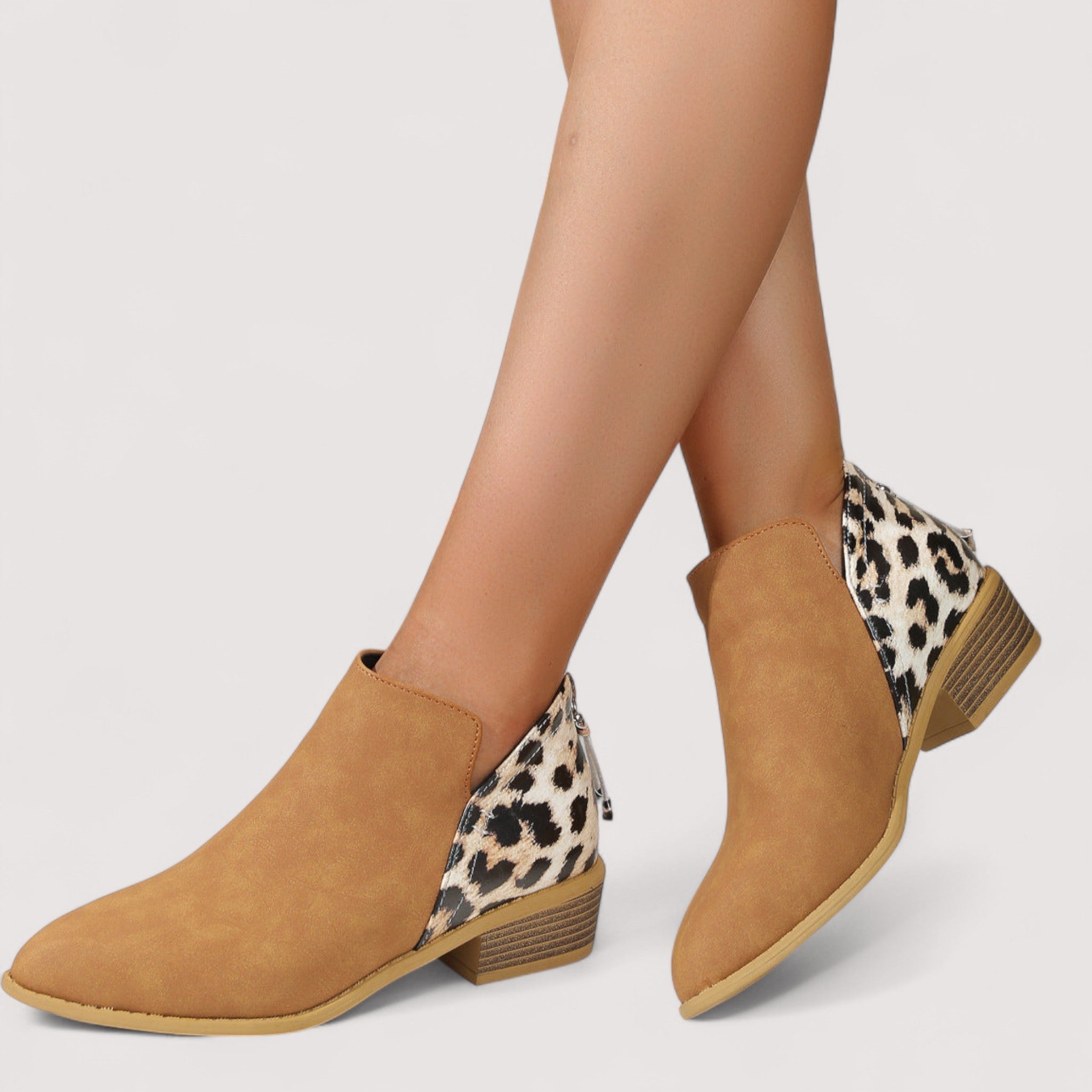 Julia | Botas de Camurça Elegantes em Caqui e Preto, do 36 ao 43