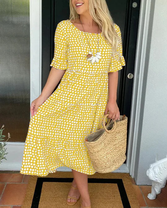 Blythea | Vestido de Muher midi casual com babados