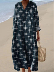 Margarita - Vestido Bohemio com Estampado de Estrelas
