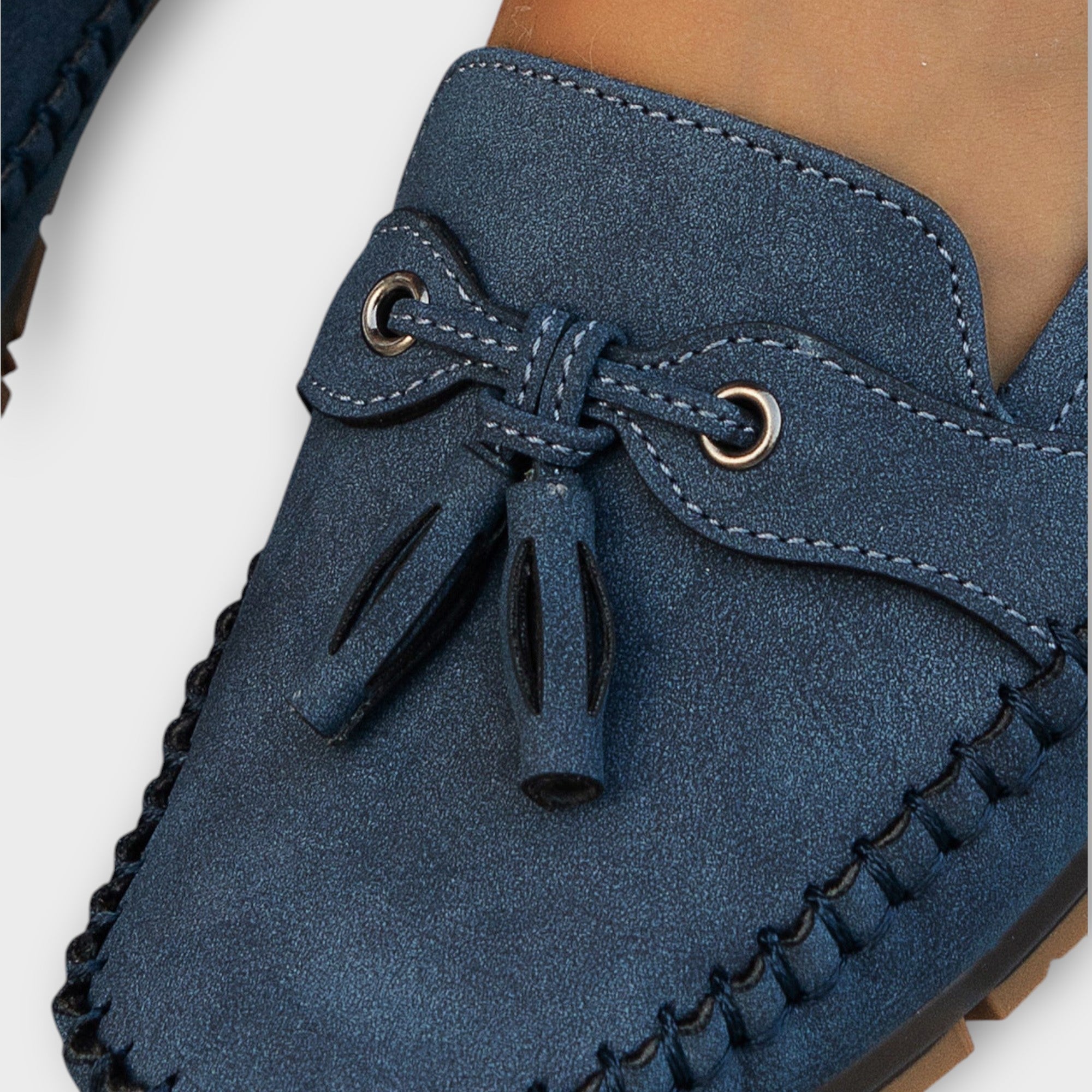 Teresa | Mocassins de Pele em Azul e Cinzento, do 36 ao 42