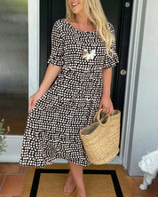 Blythea | Vestido de Muher midi casual com babados