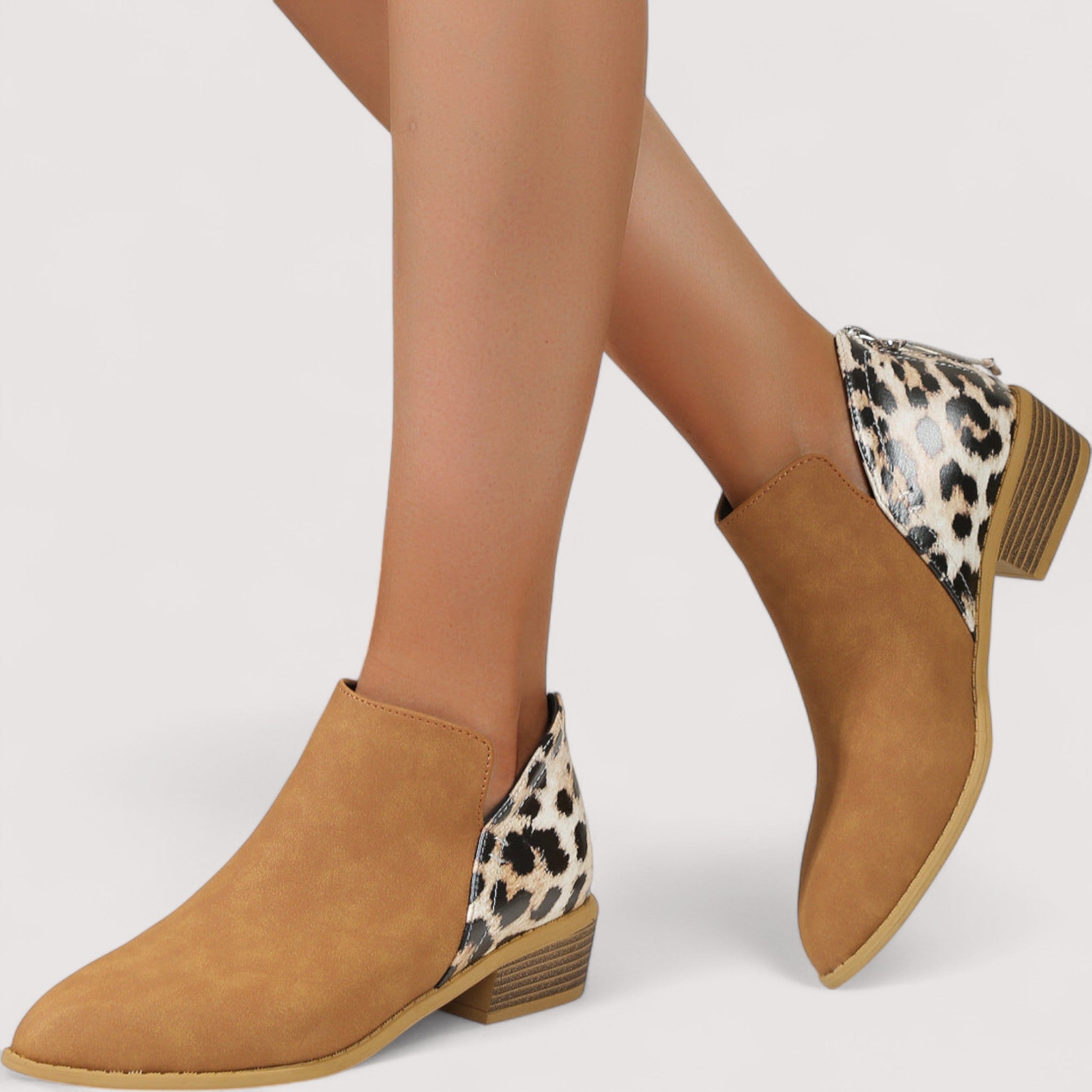 Julia | Botas de Camurça Elegantes em Caqui e Preto, do 36 ao 43
