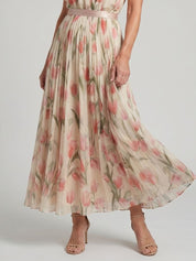 Martina - Vestido Midi com Decote Halter Floral