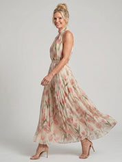 Martina - Vestido Midi com Decote Halter Floral