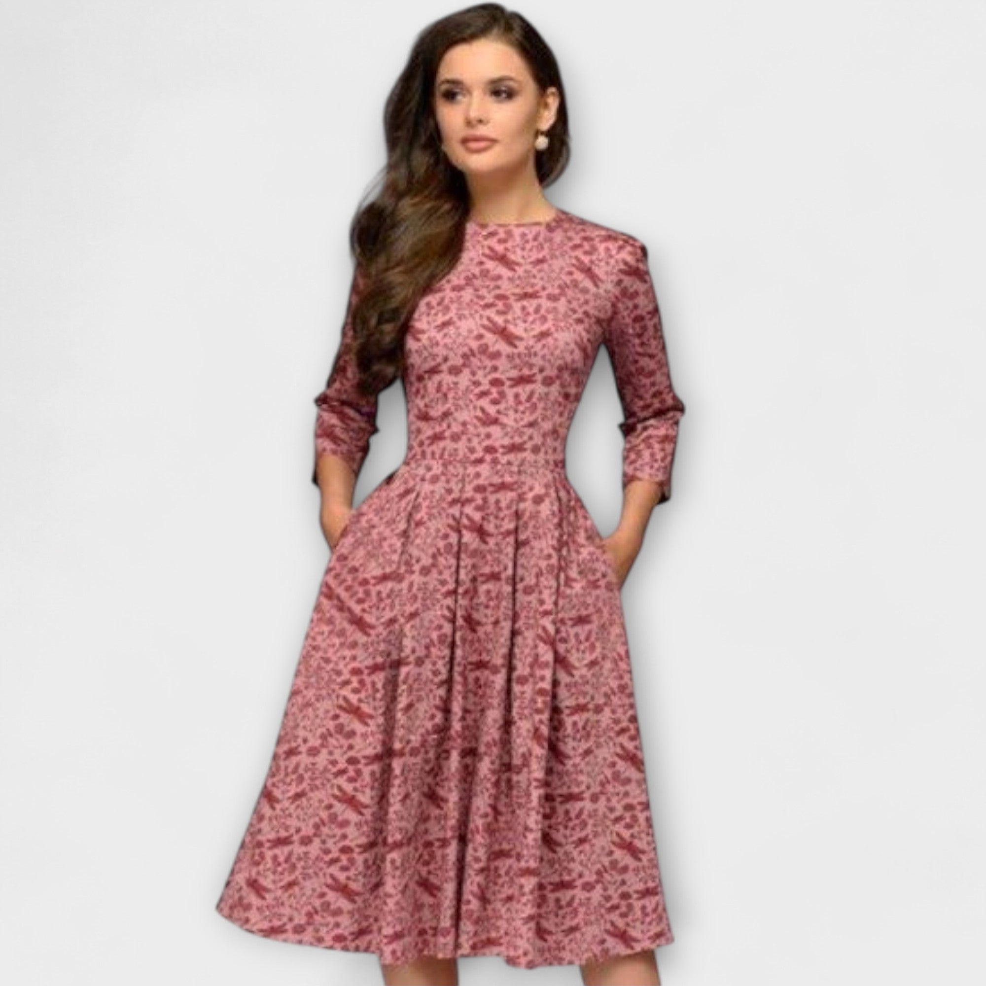 Carolina - Vestido elegante pelo joelho