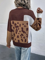 Le clair |  Suéter vintage leopardo patchwork